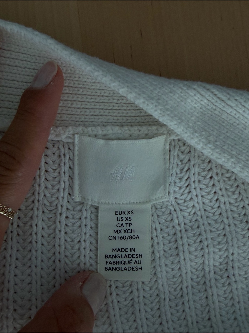 H&M Cream Ribbed Button-Front Cropped Cardigan - Picture 2 of 2